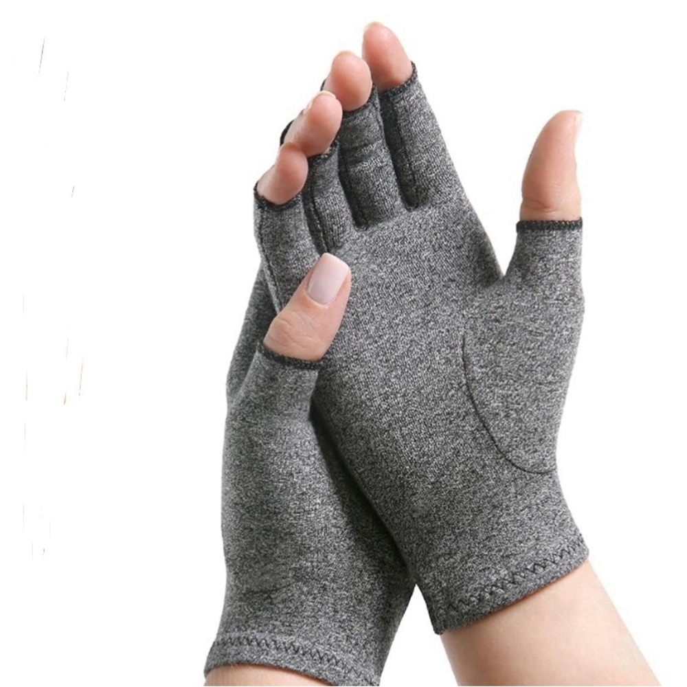 Hand Glove Size Large IMAK Arthritis Compression Gloves 1 Pair Grey